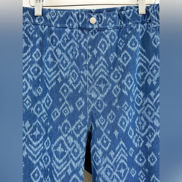 Woman’s 3X Blue Legacy Print Pull On Denim Crop Leggings Back Pockets - Picture 3 of 8